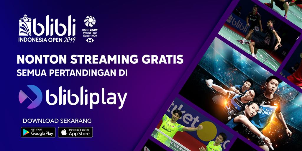 Aplikasi BlibliPlay mudahkan nonton Blibli Indonesia Open 2019