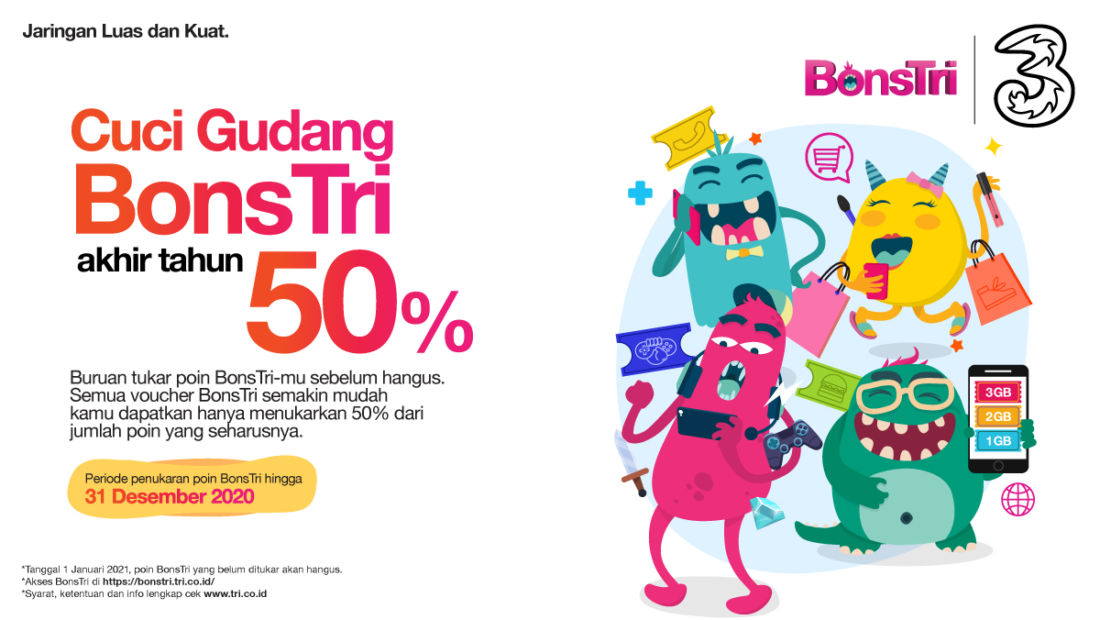 Tri hadirkan program tukar BonsTri dengan diskon poin hingga 50%