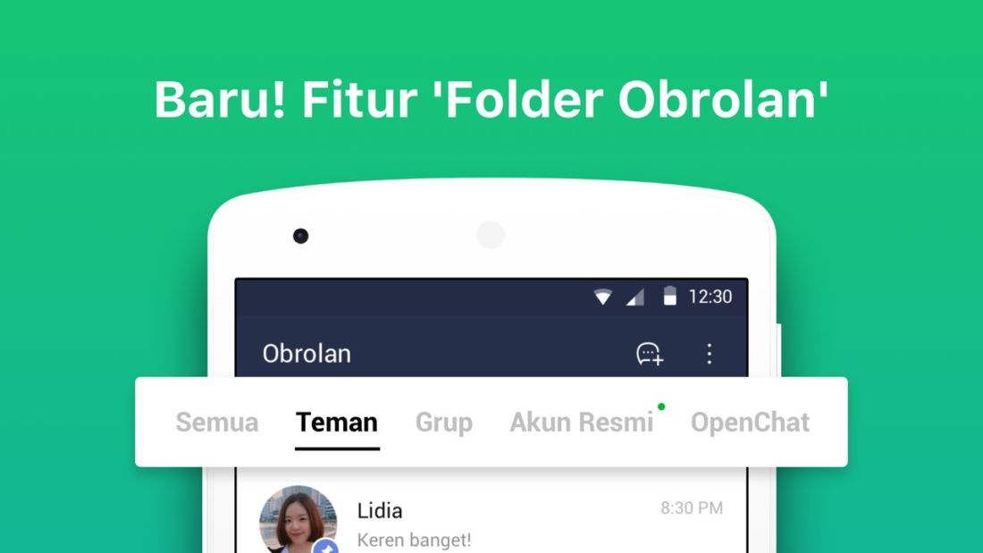 Chat LINE bisa dikelompokkan dalam Folder Obrolan Terpisah