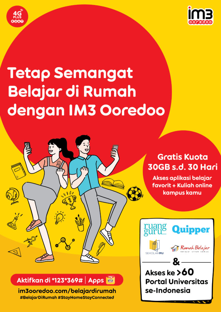 Indosat Ooredoo kasih kuota gratis 30GB di platform belajar online